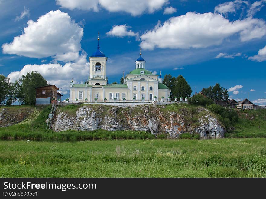 Beautiful big anoramic landscape with green grass and blue sky. Beautiful big anoramic landscape with green grass and blue sky