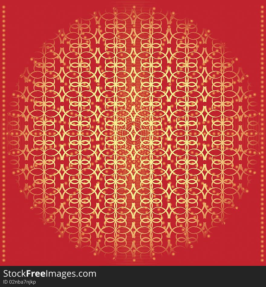 Vintage decorative background with golden patterns