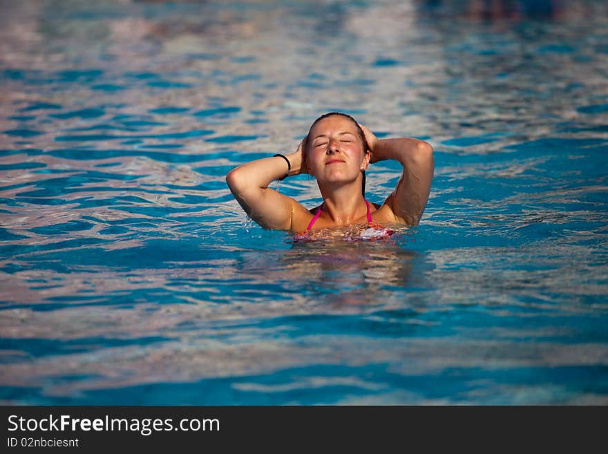 Woman in pool