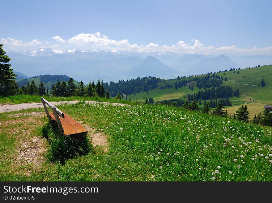 Bench In The Mountains