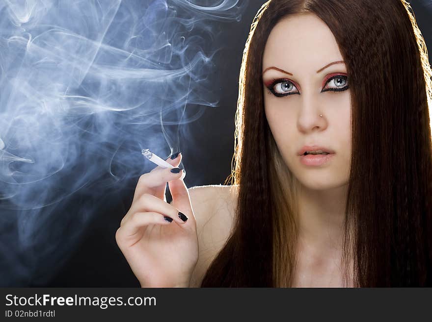 Young Woman Smoking