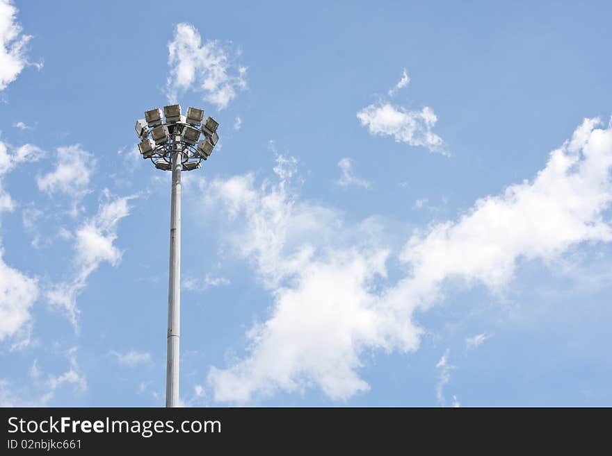 Lamp on the sky,blue background, isolated