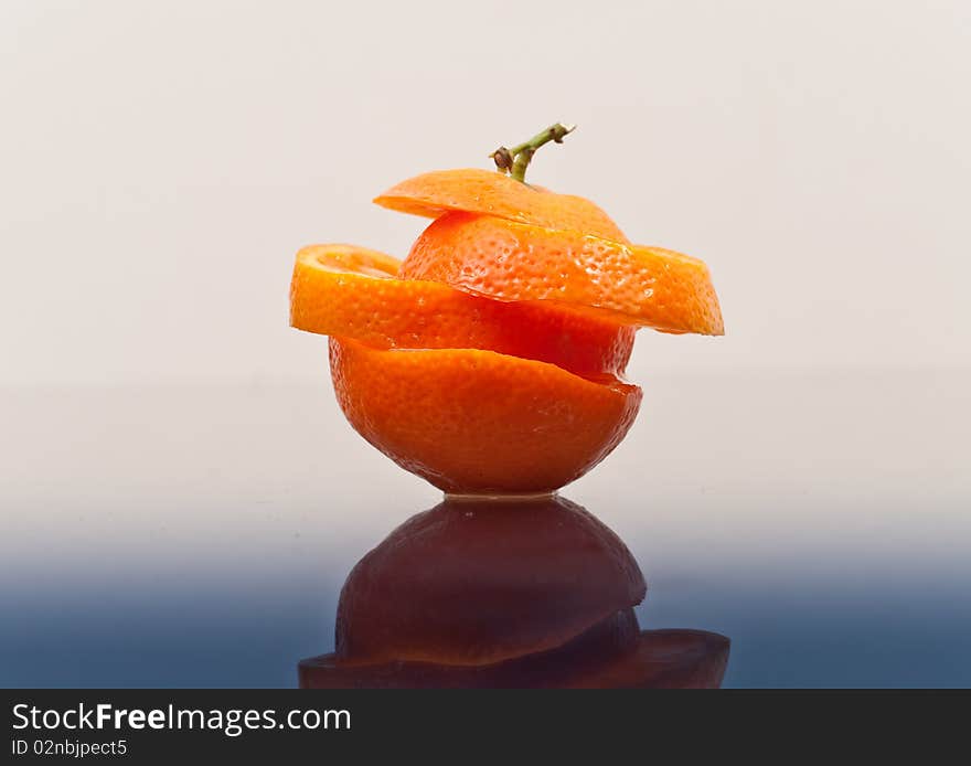 Orange Sliced and Stacked With Reflection. Orange Sliced and Stacked With Reflection