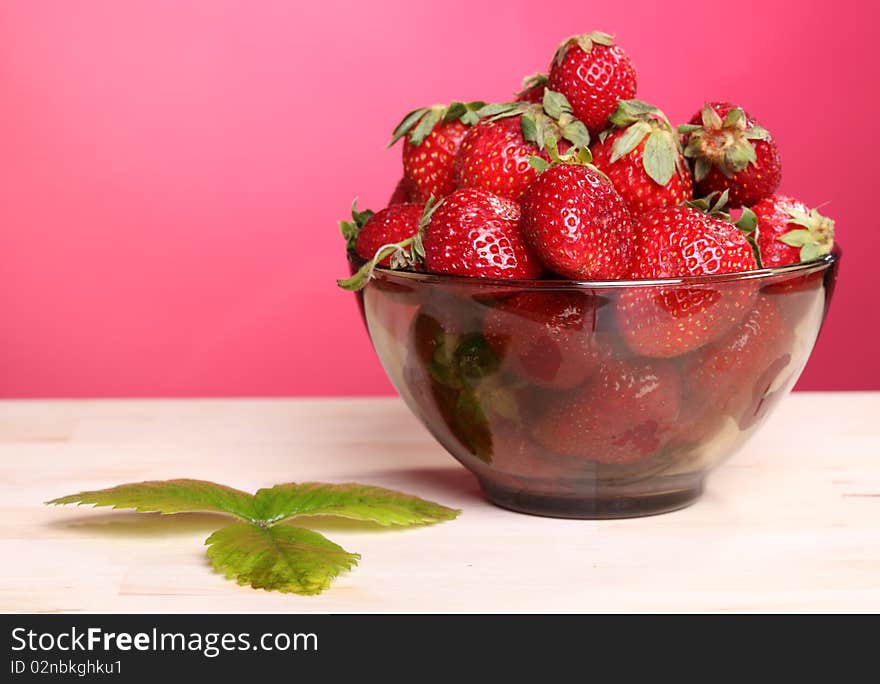 Close-up view of the bowl with fresh strawberry. Close-up view of the bowl with fresh strawberry