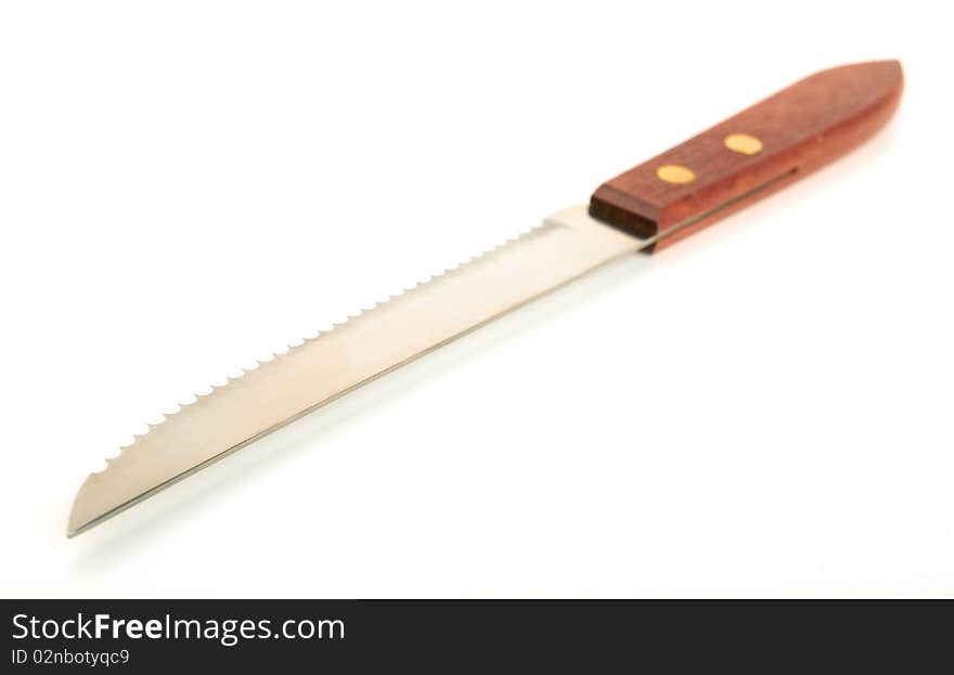 Kitchen knife on white background