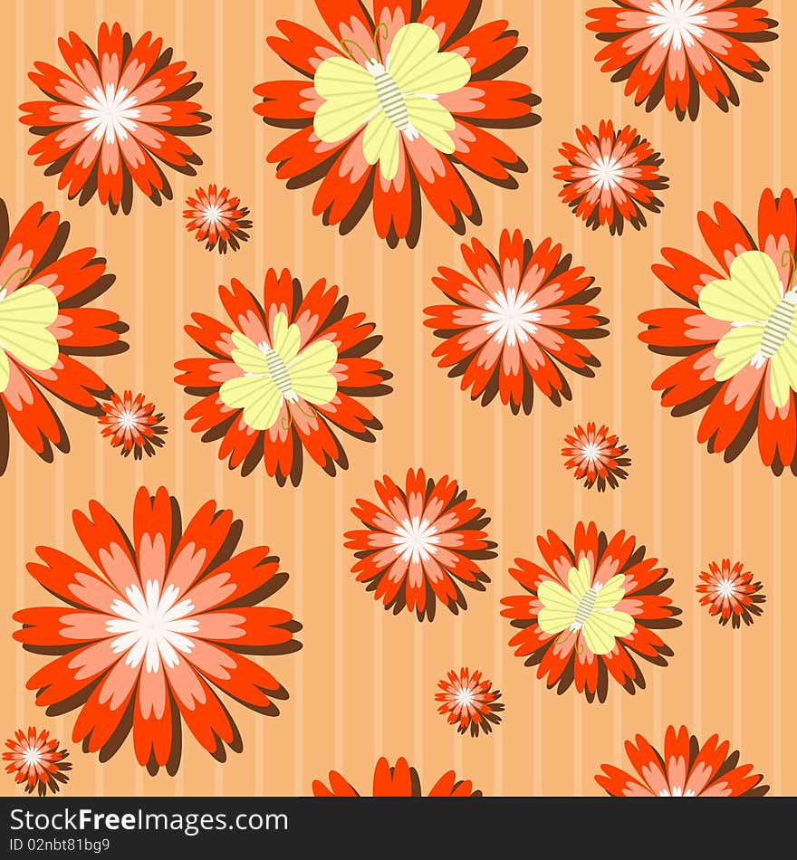 Seamless background with flowers