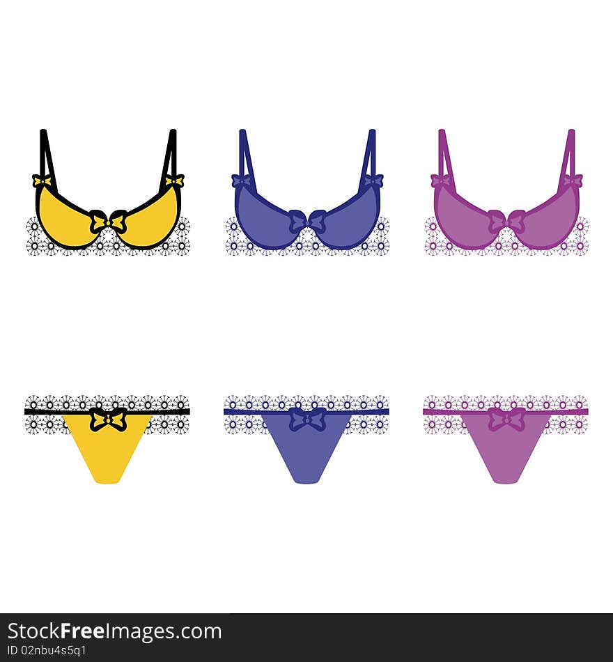 Glamour lingerie on white background