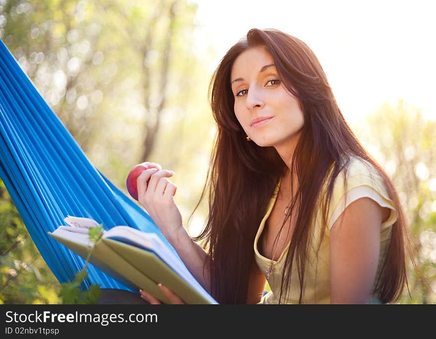 Young beautiful woman in a hammock. Young beautiful woman in a hammock