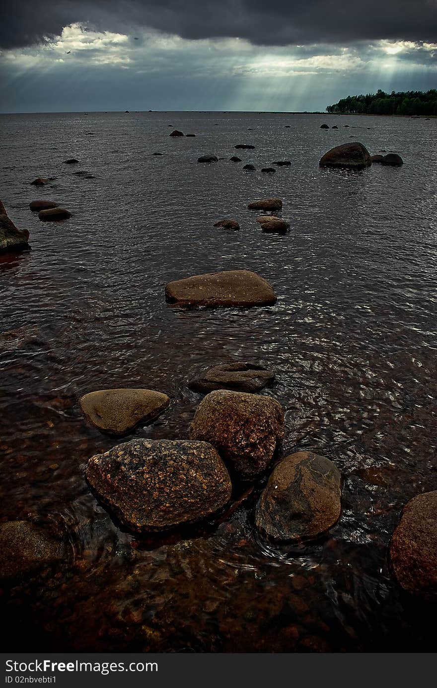 The Finnish gulf before a thunder-storm. The Finnish gulf before a thunder-storm