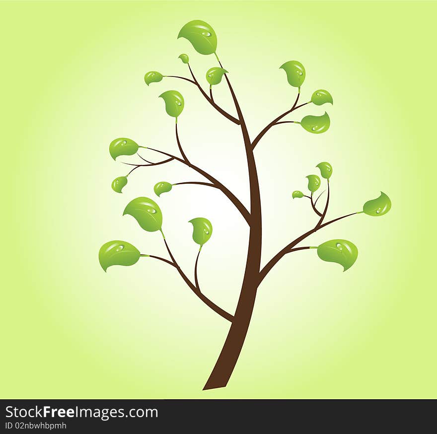 Illustration of tree icon with leaves