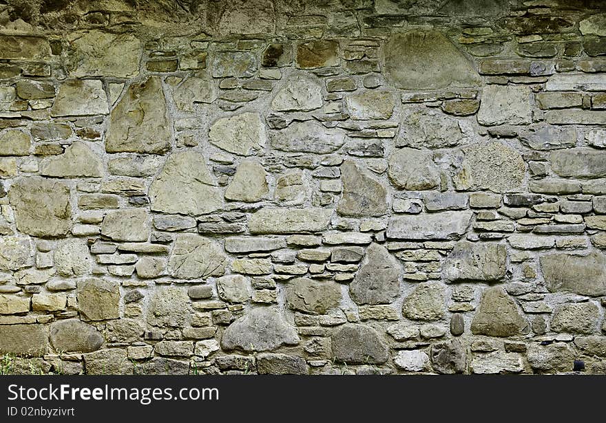 Close up with an old stone wall