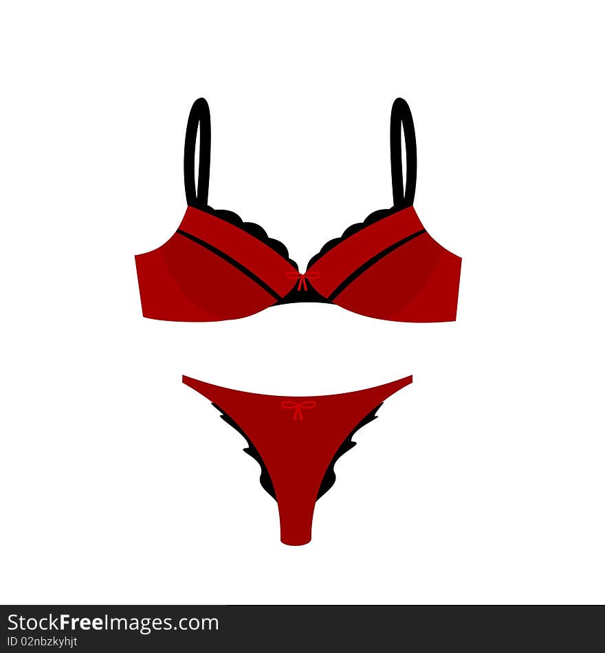 Realistic illustration of women's sexy lingerie