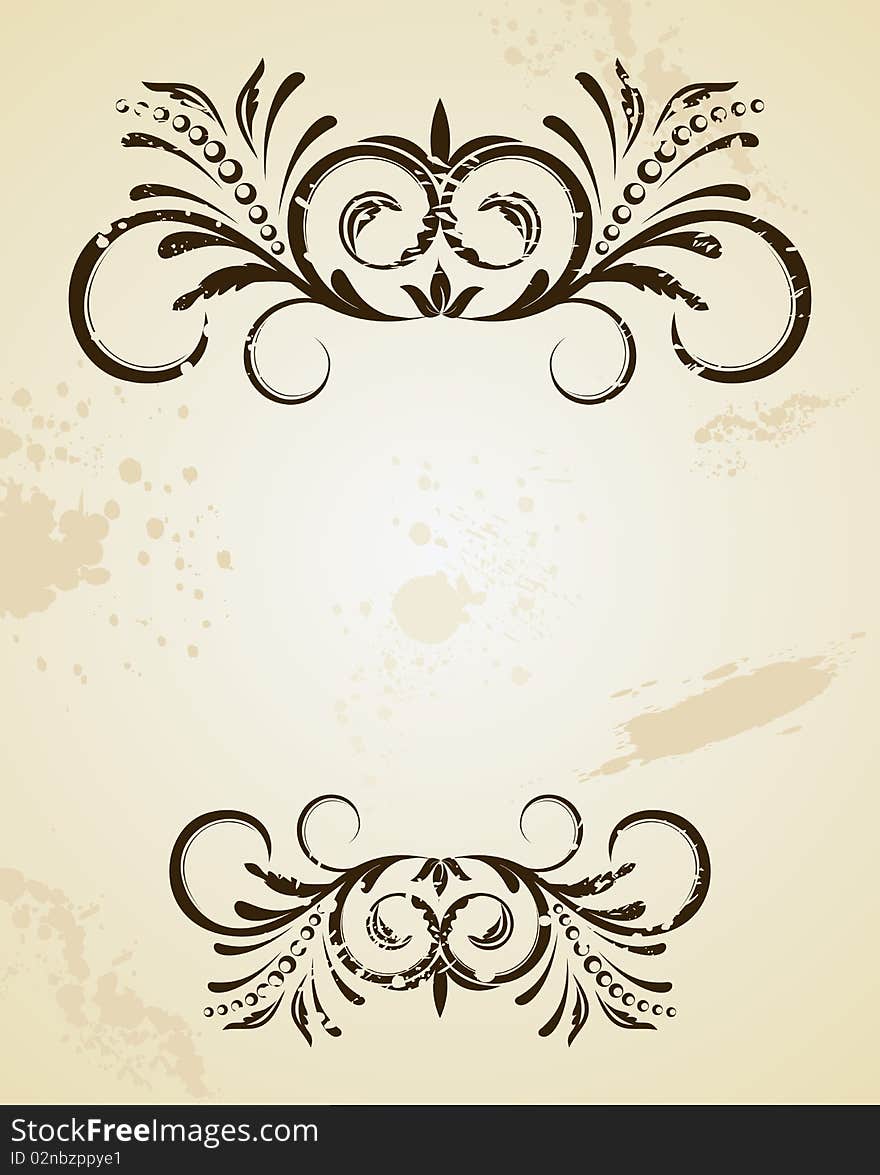 Illustration of beautiful vintage template. Vector