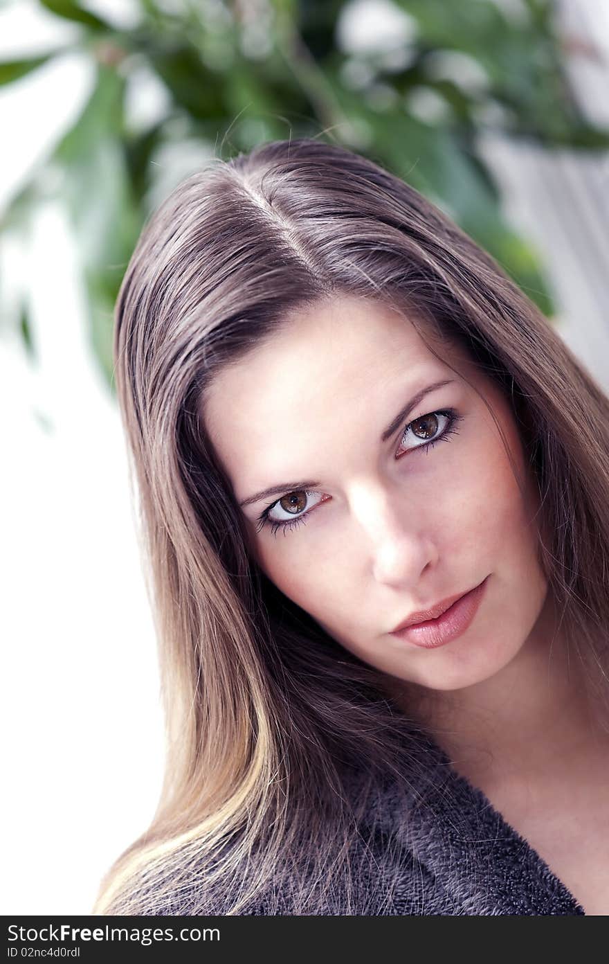 Portrait of a young woman with beautiful eyes