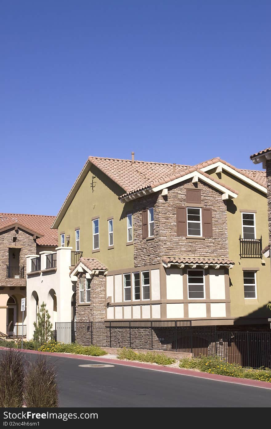 Houses in a quiet neigborhood. Houses in a quiet neigborhood