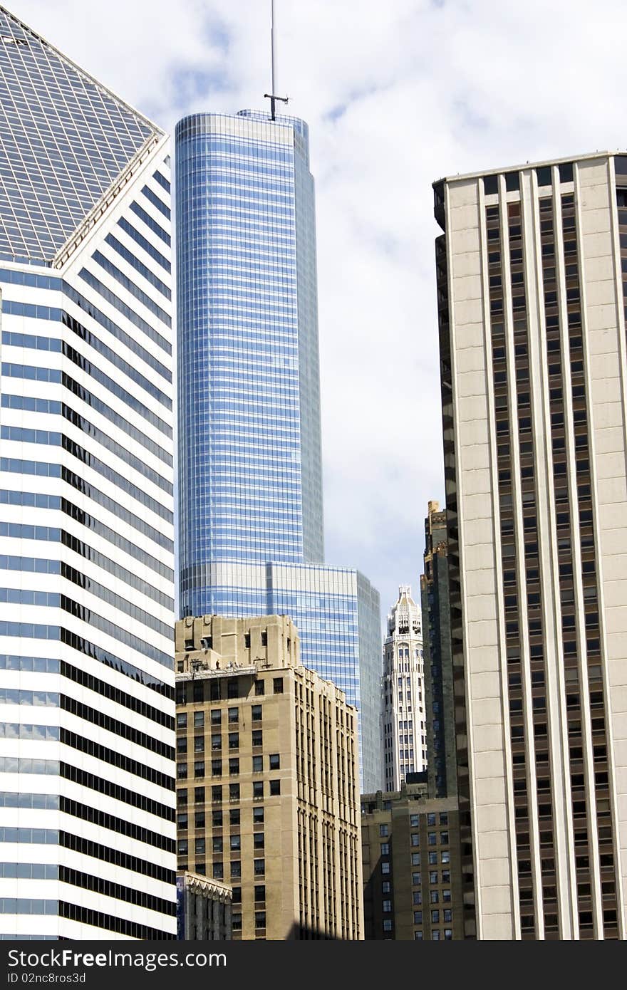 A group of skyscrapers in chicago