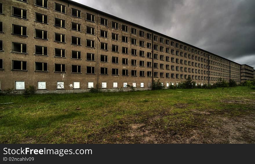 Empty buildings of the Prora beach-hotel on Baltic Sea that was founded in 1935 and never was used as such. Germany. Empty buildings of the Prora beach-hotel on Baltic Sea that was founded in 1935 and never was used as such. Germany