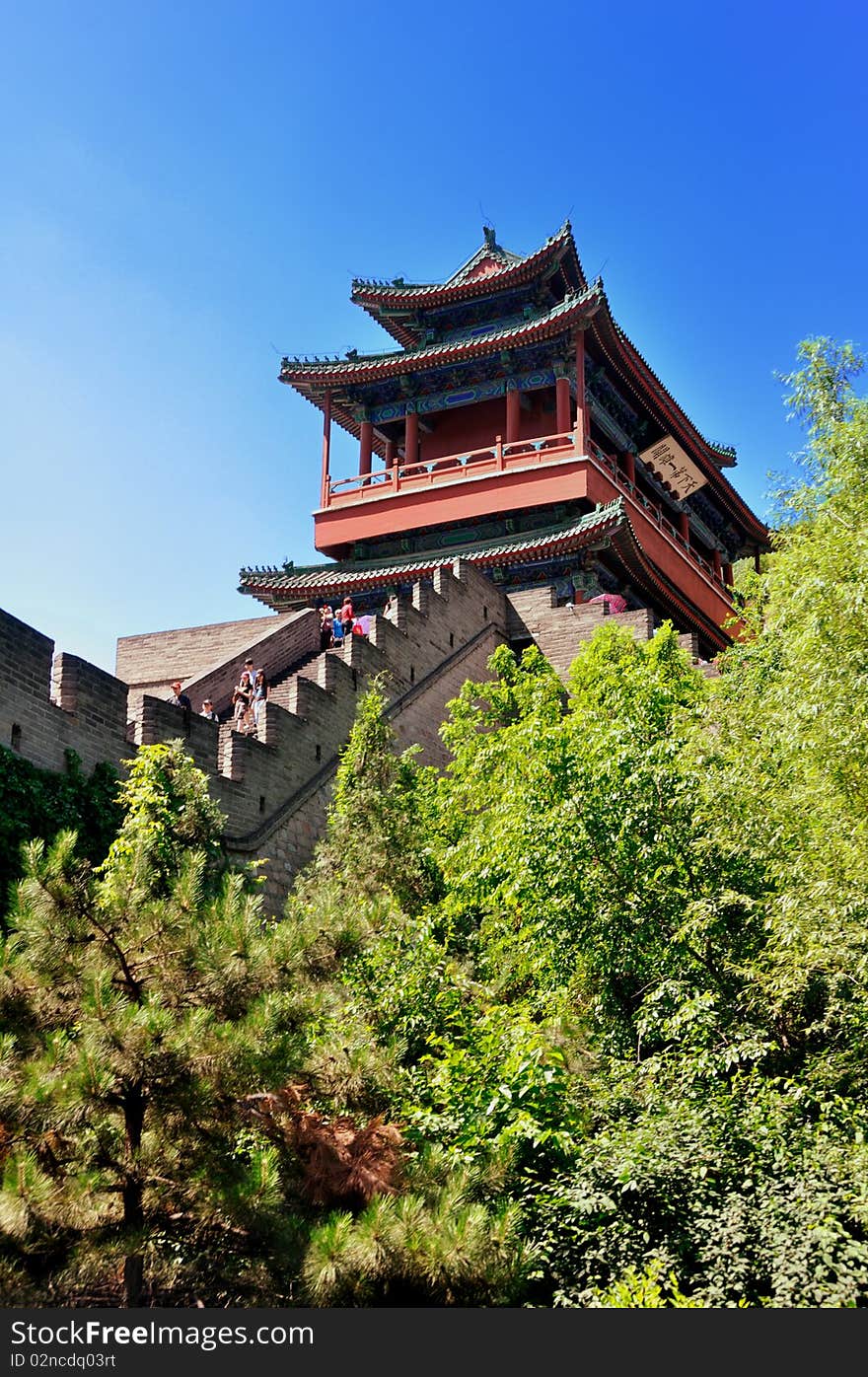 The front gate of Juyong Pass . It is one of the three greatest passes of the Great Wall of China.