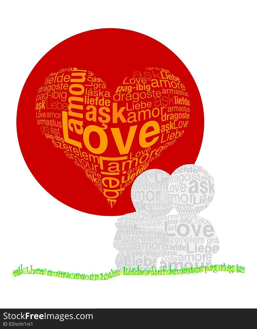 Love concept was created with typographic design. Love concept was created with typographic design