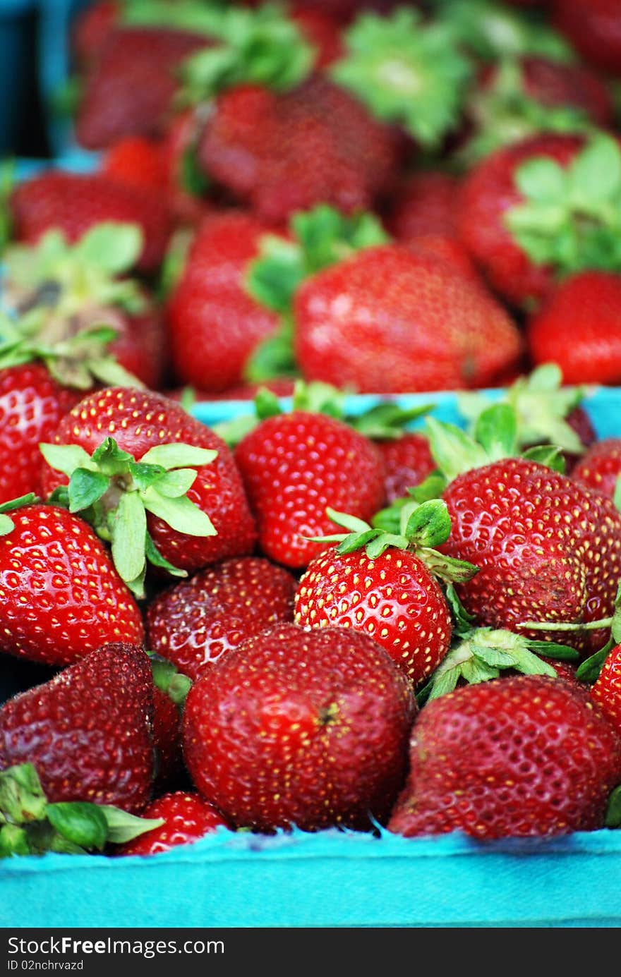 Delicious red strawberries ready for market. Delicious red strawberries ready for market