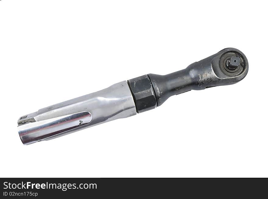 An air ratchet wrench on a white background