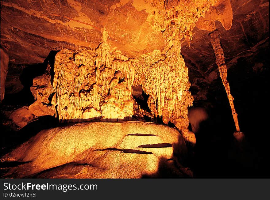 Cave stalactites and formations