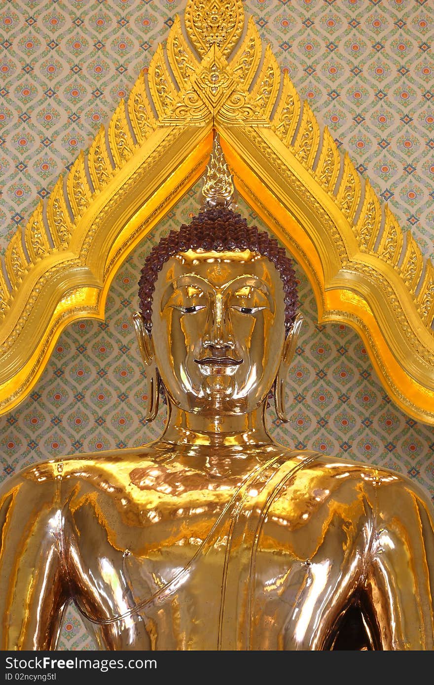 Statue of a pure gold Buddha, Trimit Temple, Bangkok, Thailand