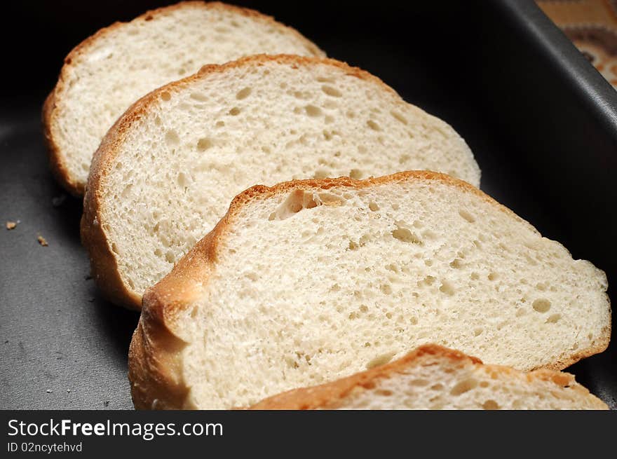 Sliced Bread on a pan