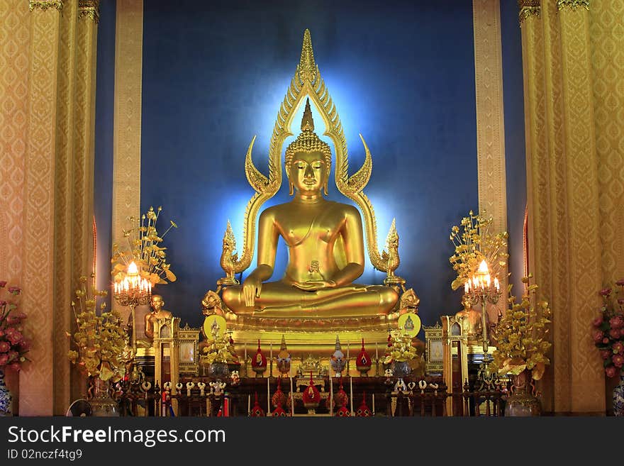 Statue of a gold Buddha