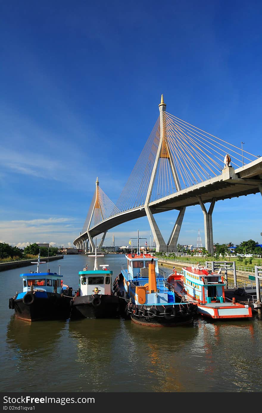 Mega Bridge Over River Bangkok Thailand