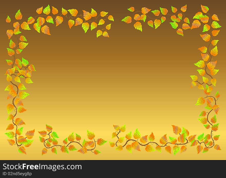 Autumn Leaf Frame. Vector.