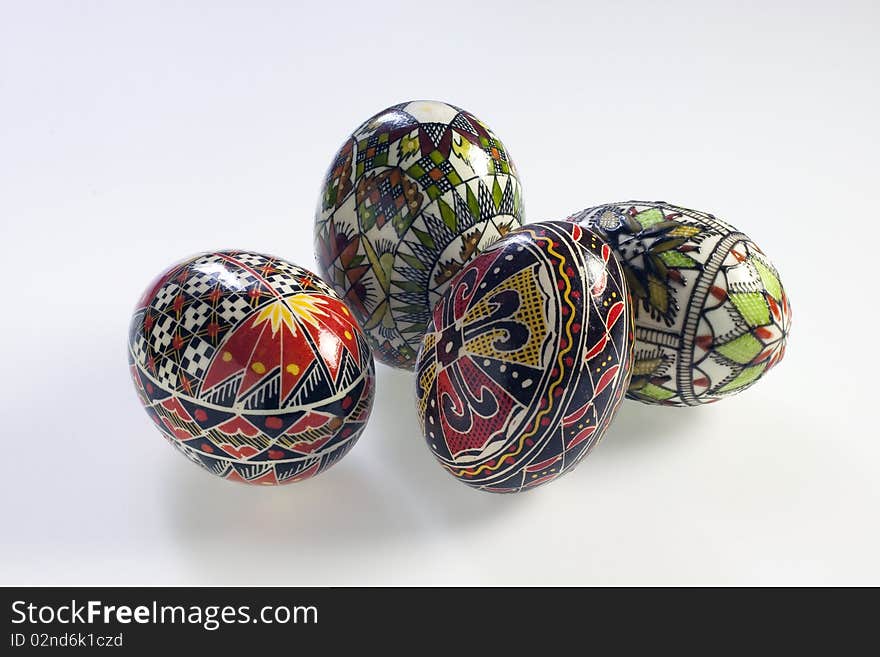 Colorful eggs tradition in Rumania