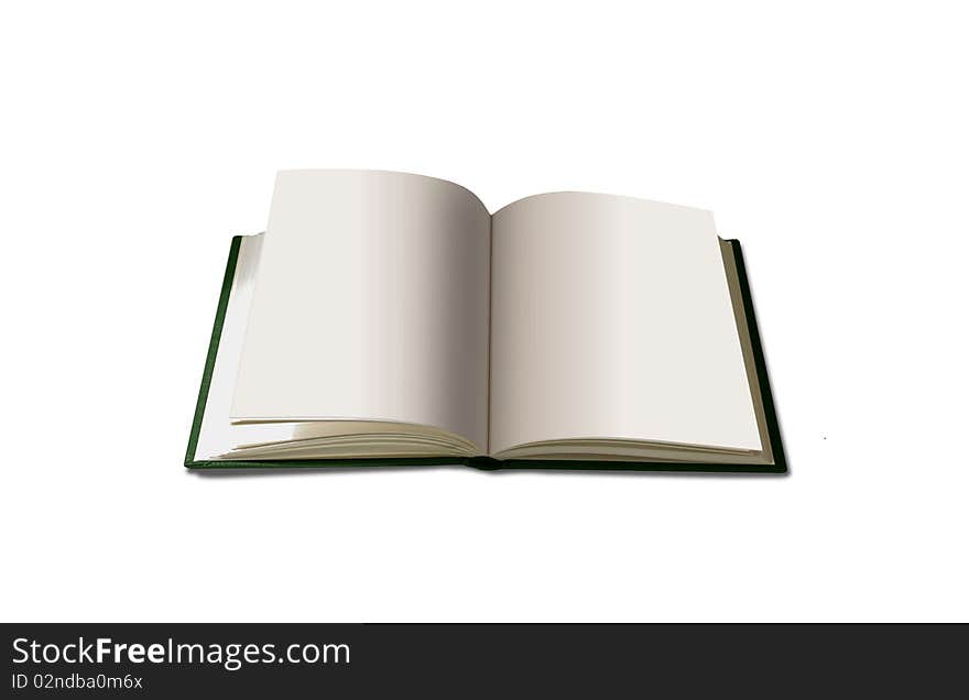 Image of open book over white background