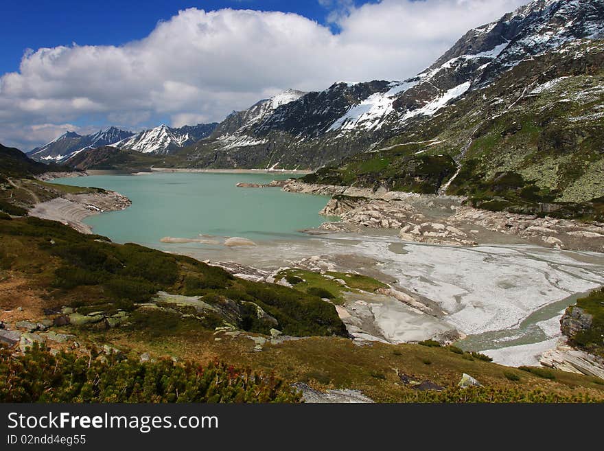 Blue mountain lake in the Austrian Alps. Blue mountain lake in the Austrian Alps