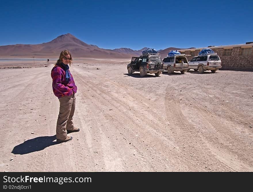 Woman In The Bolivian Desert