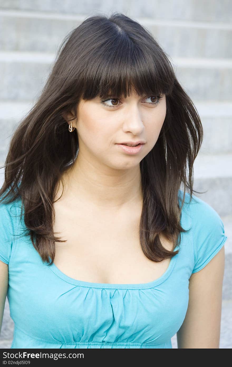 Beautiful young woman outdoors. Portrait. Beautiful young woman outdoors. Portrait