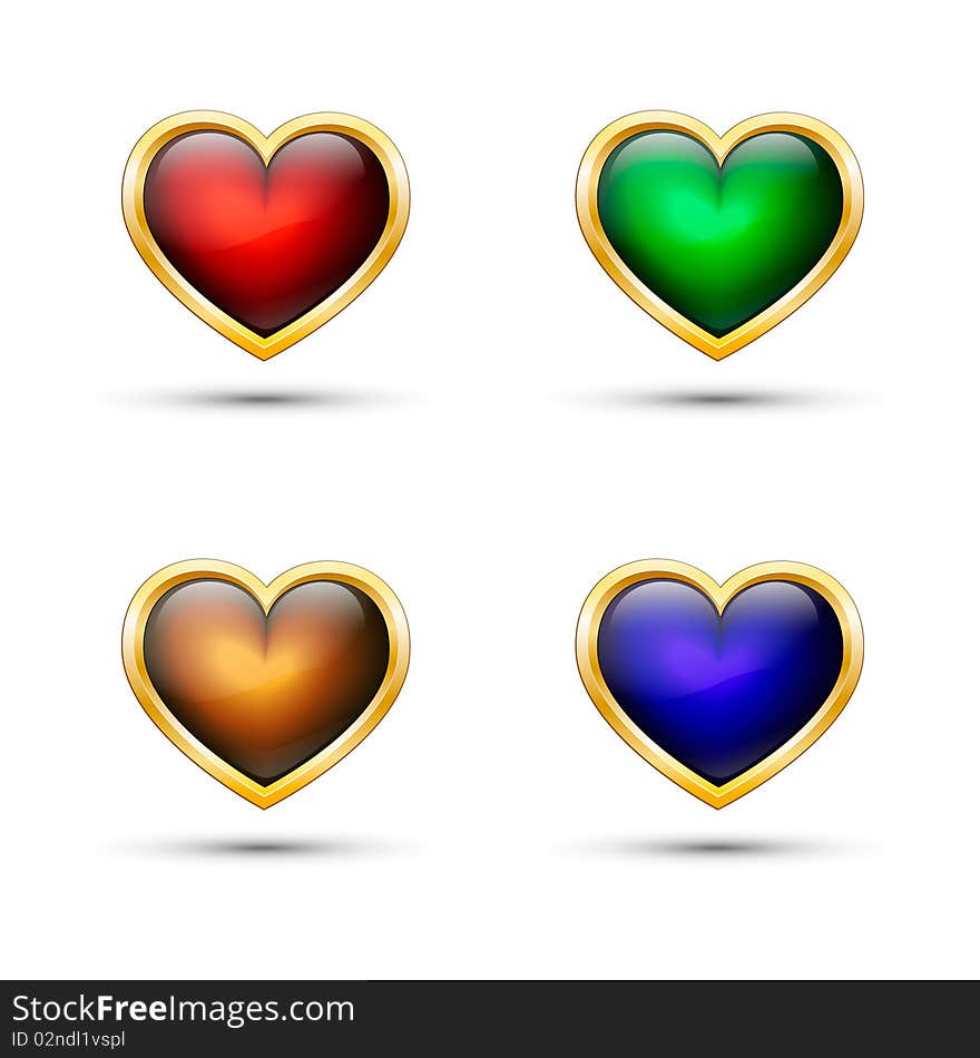 Vector hearts.Set. Vector illustration