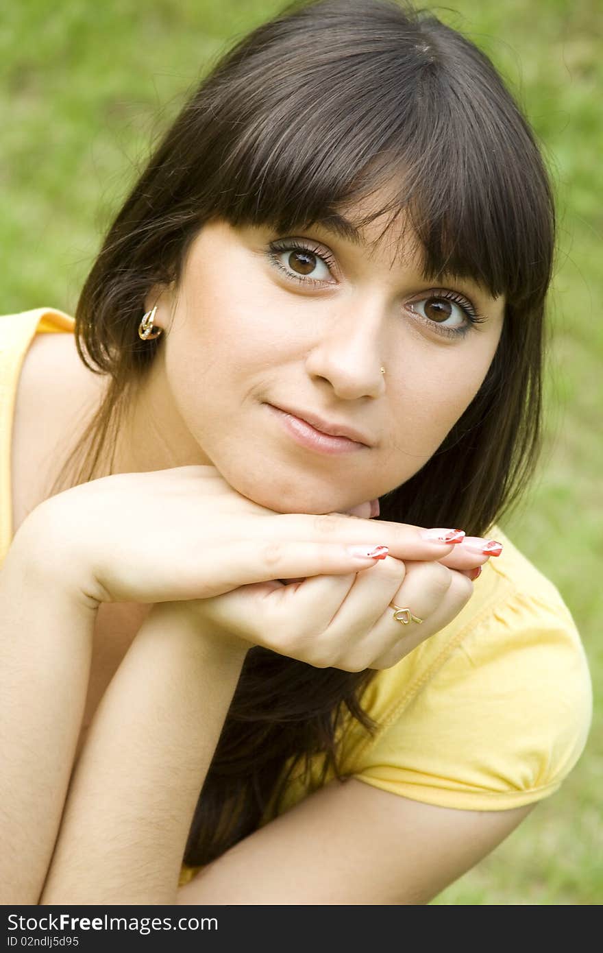 Beautiful young woman outdoors. Portrait. Beautiful young woman outdoors. Portrait