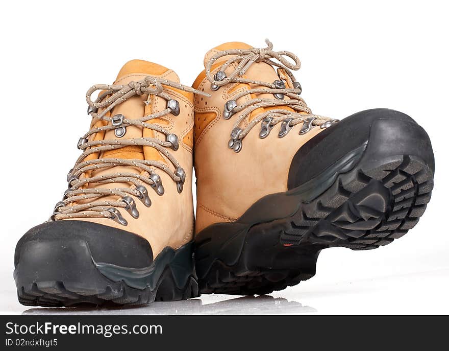 Hiking boot on a white background