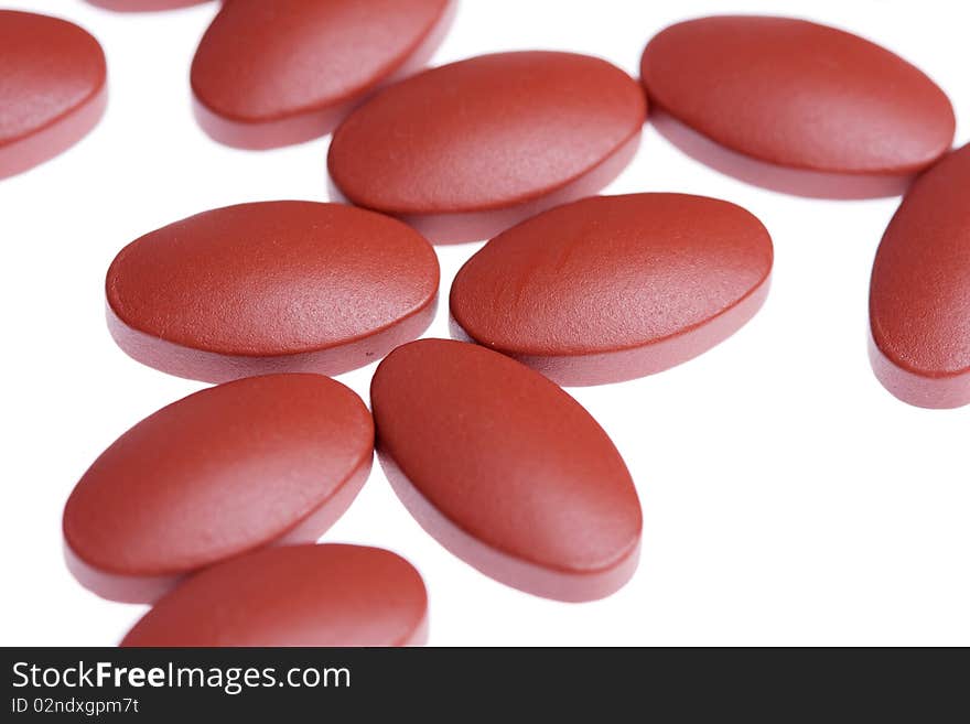 Pills on a white background