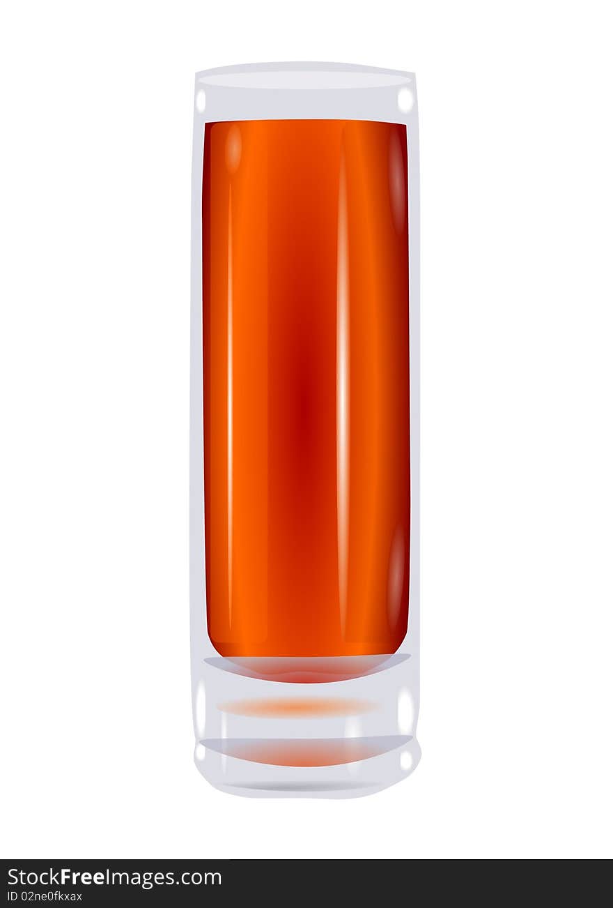 The glass with juice