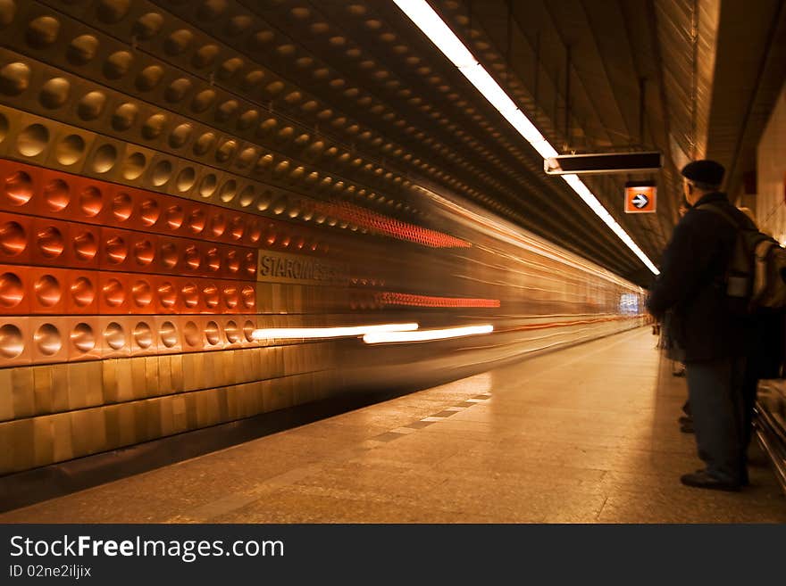 Abstract photo of approaching train to the station. Abstract photo of approaching train to the station