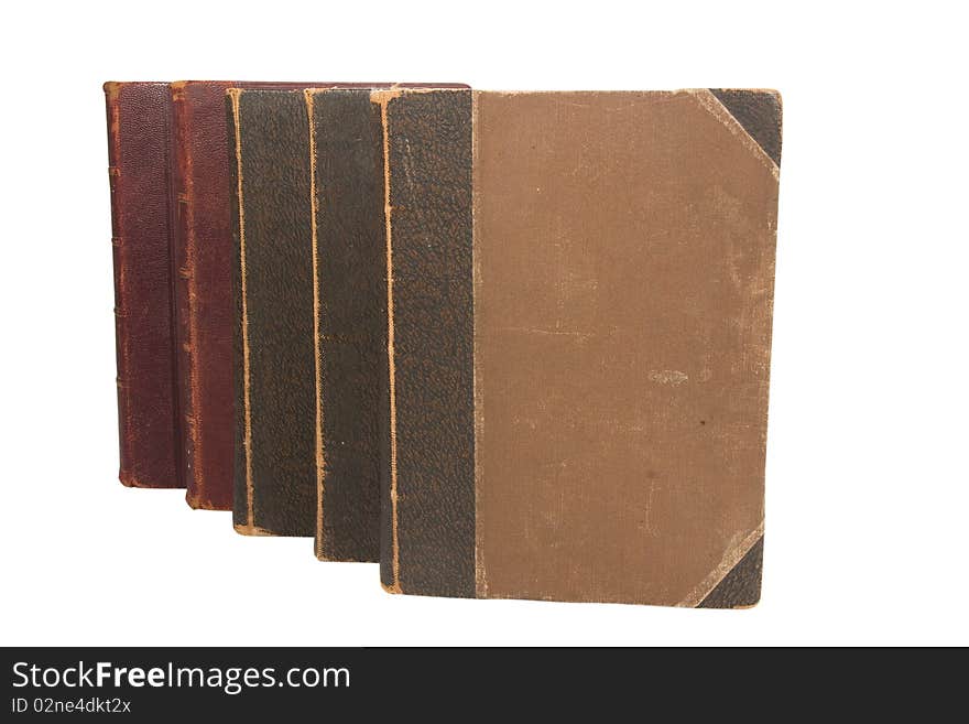 Group Old books on a white background