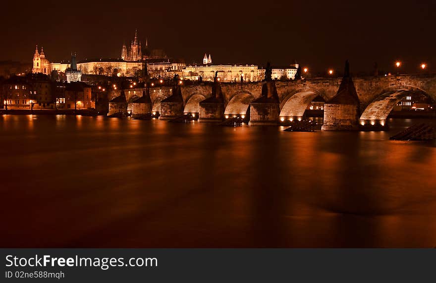 Charles Bridge With Prague Castle