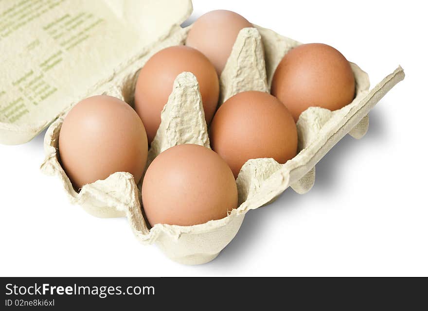 Organic chicken eggs in carton