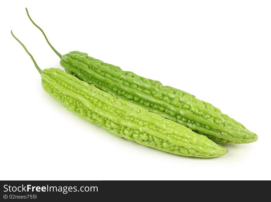 Bitter melon on white background