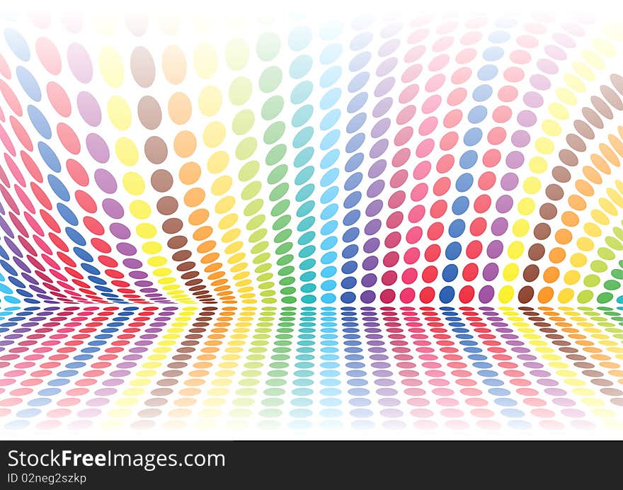 Illustration of rainbow colored dots on white. Illustration of rainbow colored dots on white