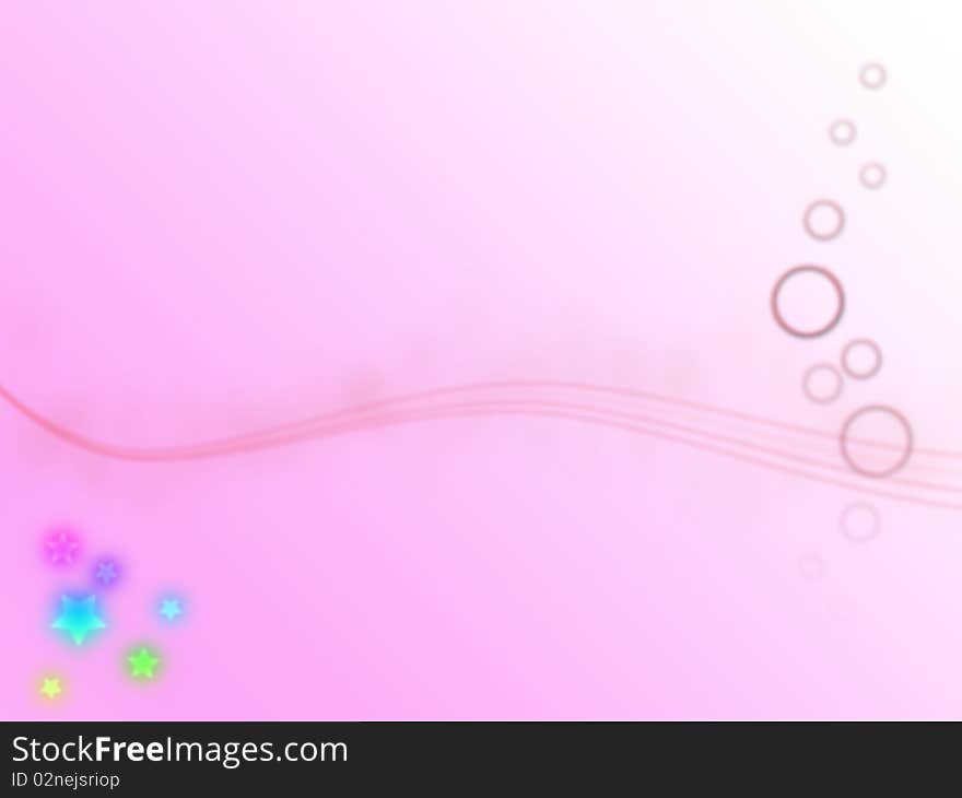 Pink patterned stationery background with stars and bubbles. Pink patterned stationery background with stars and bubbles