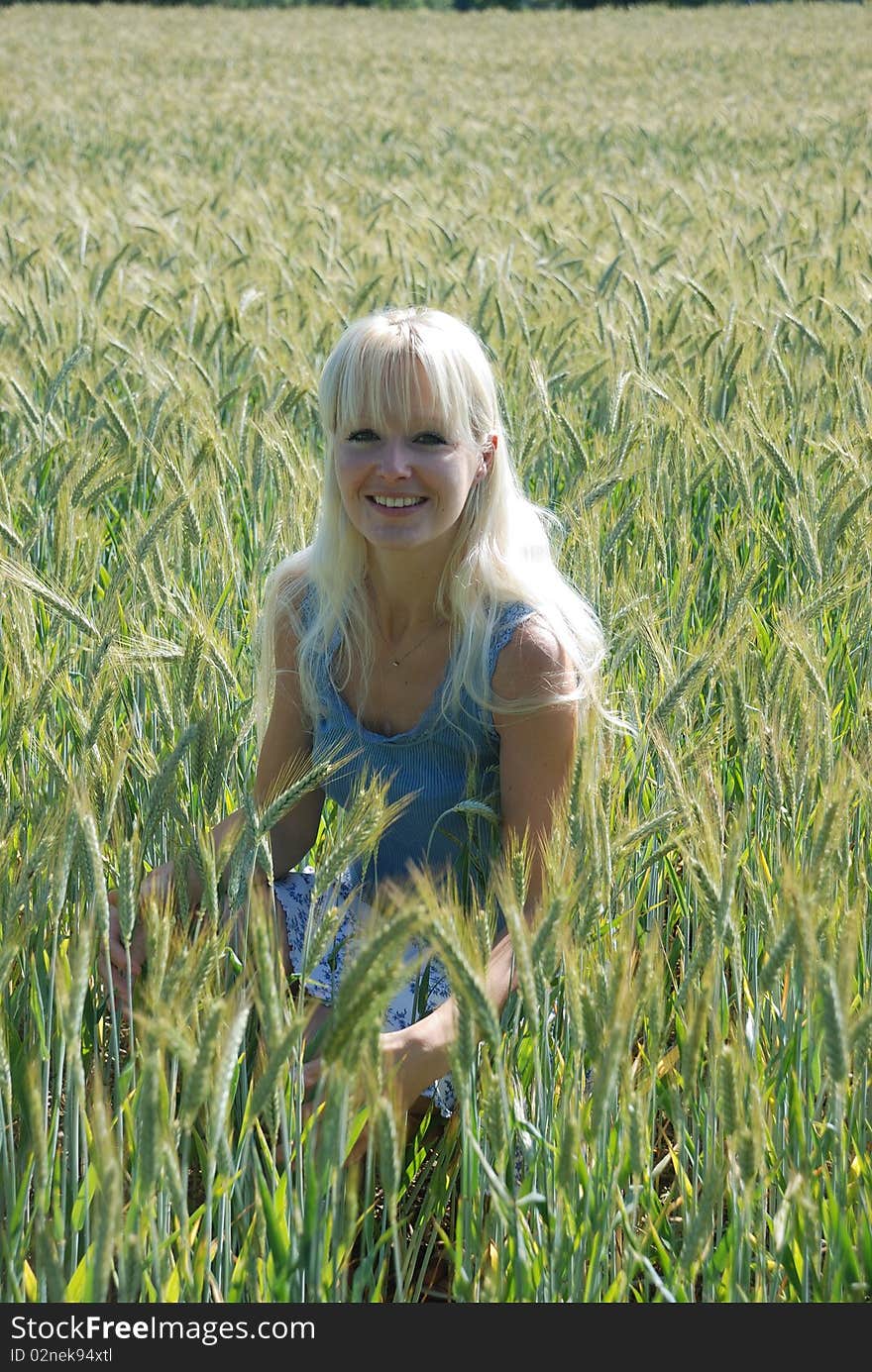 Blond Woman In Field