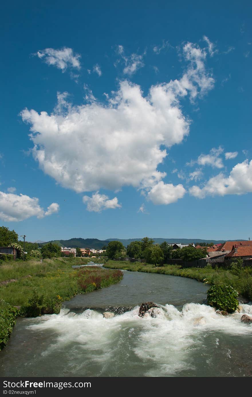 A river in a beautiful sunny day.